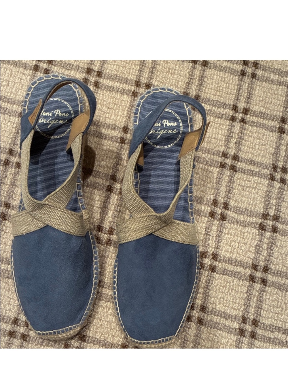 Blue Espadrille Slingback Sandals